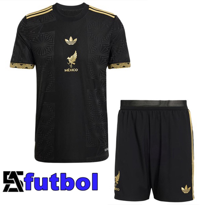 Camiseta Nacional México Ninos Negro Amarillo 2025/2026
