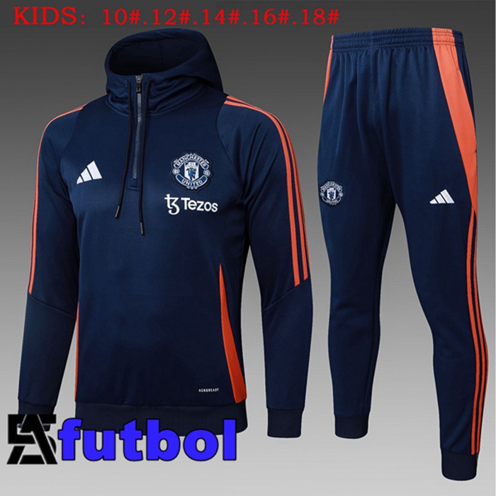 Chaqueta Con Capucha Chandal Futbol Manchester United Ninos Azul Real 2025/2026