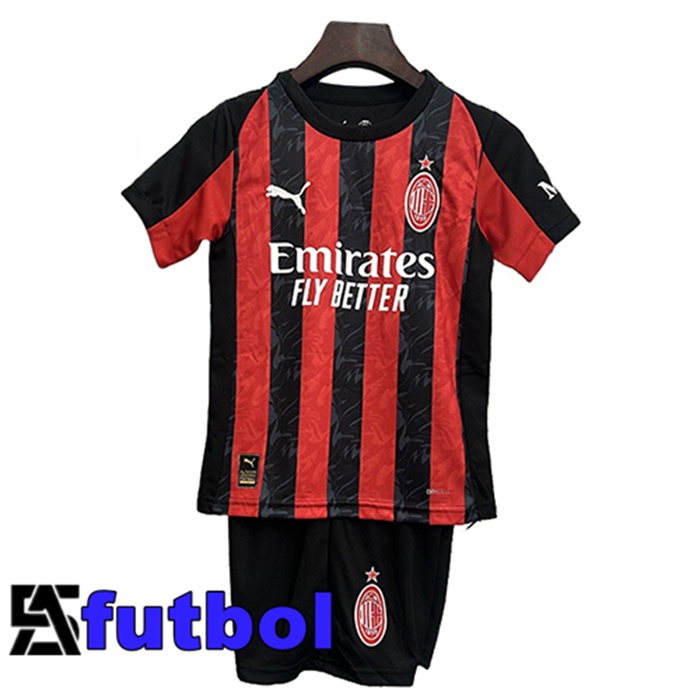 Camisetas De Futbol AC Milan Ninos Primera 2025/2026