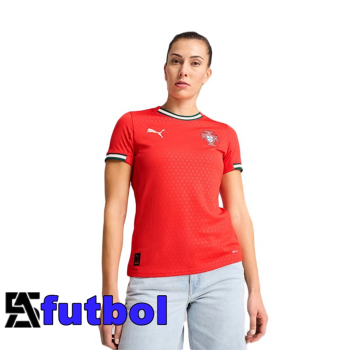 Camiseta Nacional Portugal Mujer Primera Rojo 2025/2026