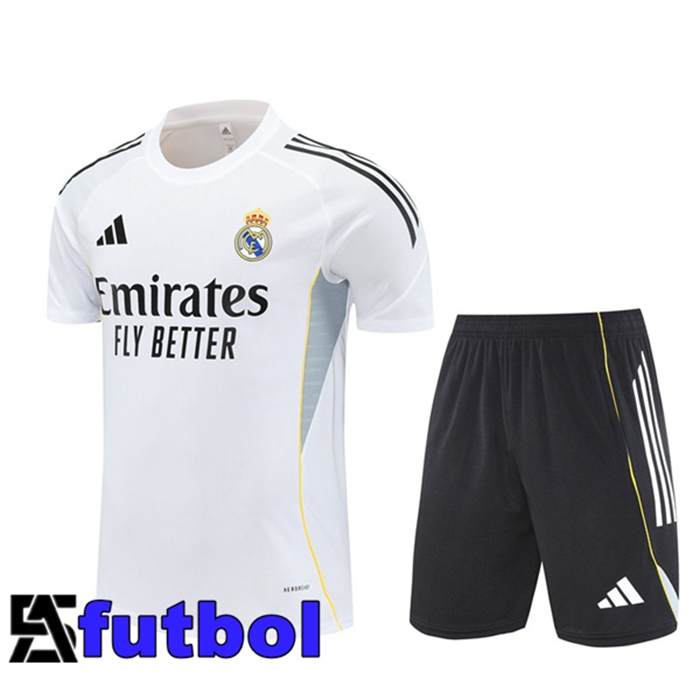 Camiseta Entrenamiento Real Madrid + Cortos Blanco 2025/2026