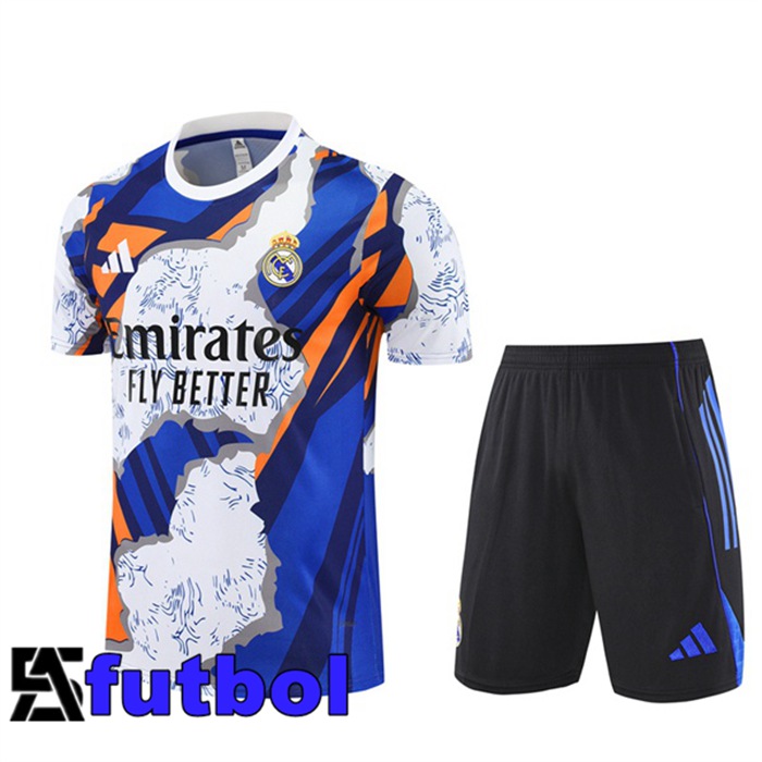 Camiseta Entrenamiento Real Madrid + Cortos Blanco Azul 2025/2026