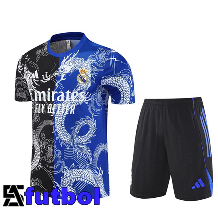 Camiseta Entrenamiento Real Madrid + Cortos Negro Azul 2025/2026