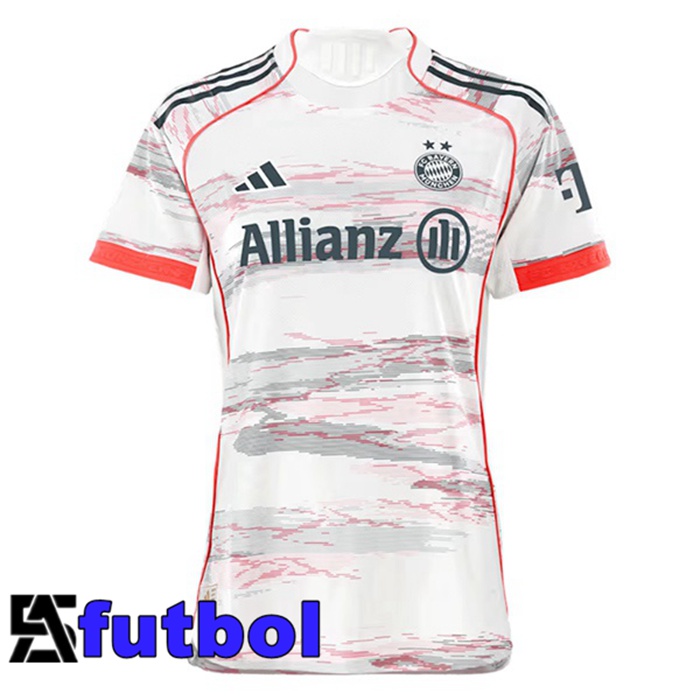 Camisetas De Futbol Bayern Munich Mujer Segunda Blanco 2025/2026