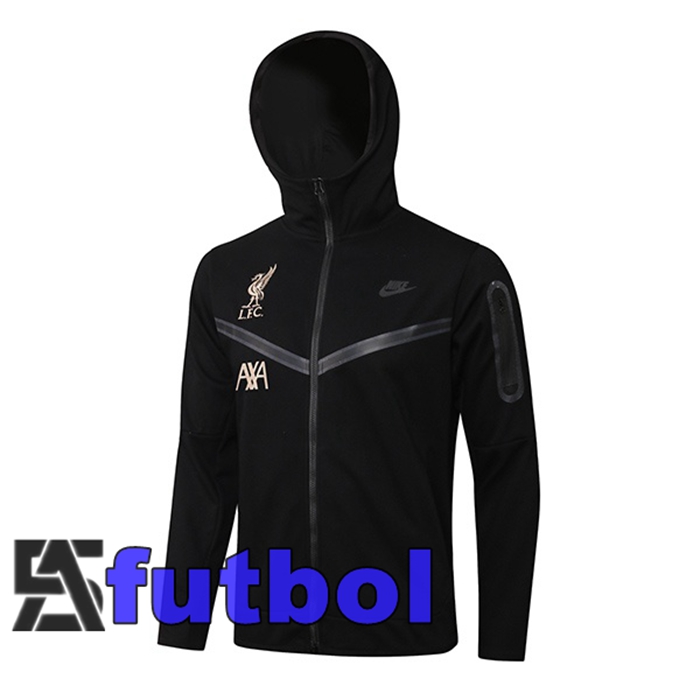 Chaquetas Futbol Chaqueta Con Capucha FC Liverpool Negro 2021/2022