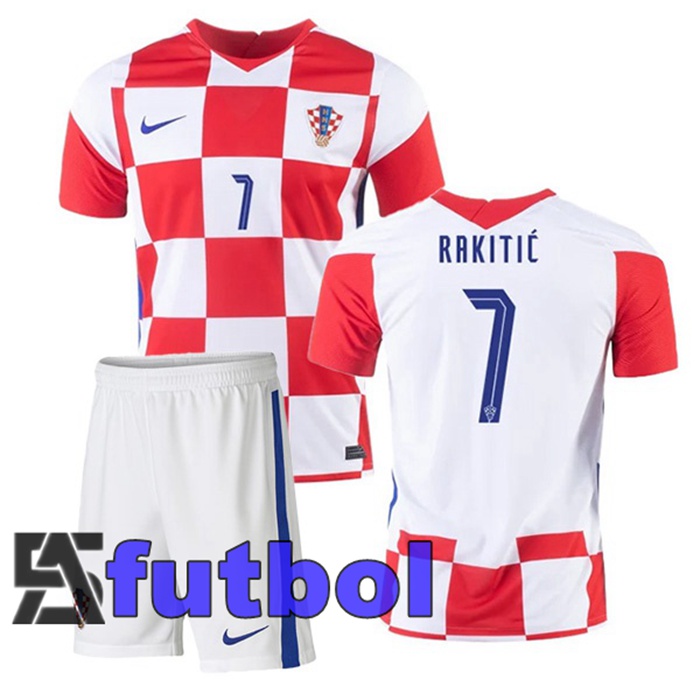 Camiseta Nacional Croacia (RAKITIĆ 7) Ninos Primera 2020/2021