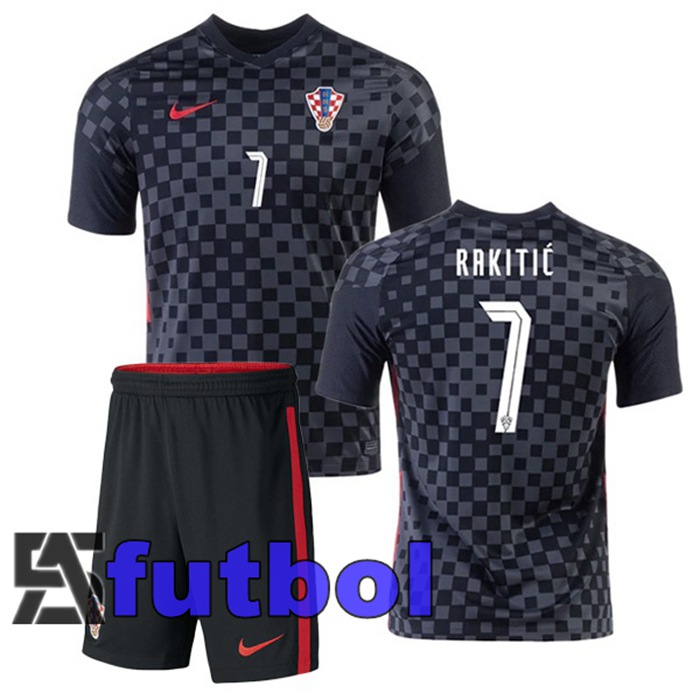 Camiseta Nacional Croacia (RAKITIĆ 7) Ninos Segunda 2020/2021