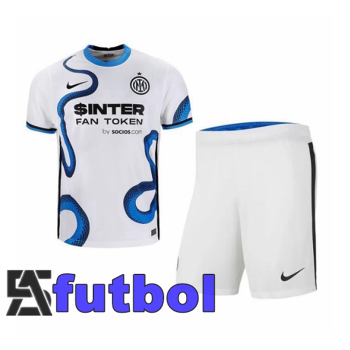 Camiseta Inter Milan Ninos Segunda Blanco 2021/2022