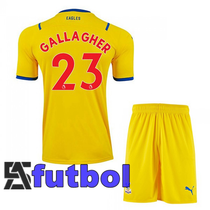 Camiseta Crystal Palace (GALLAGHER 23) Ninos Segunda Amarillo 2021/2022