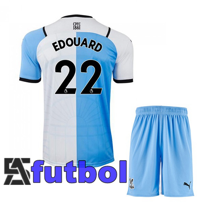 Camiseta Crystal Palace (EDOUARD 22) Ninos Tercera Blanco/Azul 2021/2022