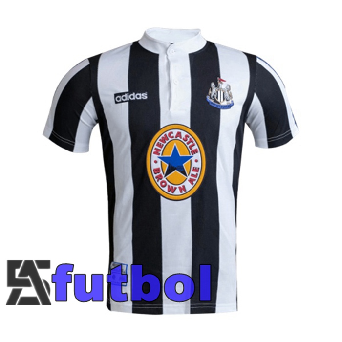 Camiseta Newcastle United Retro Primera Blanco Negro 1995-1997