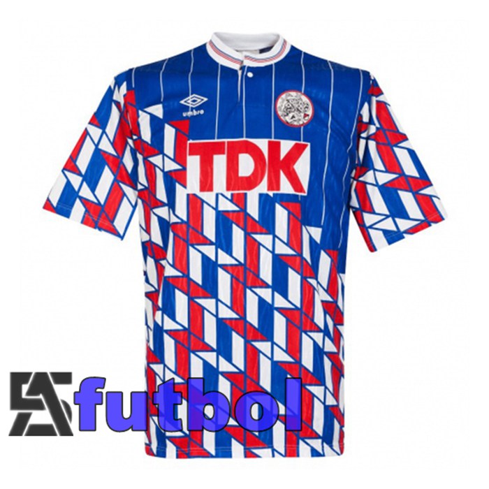 Camiseta AFC Ajax Retro Segunda Azul Rojo 1989-1990
