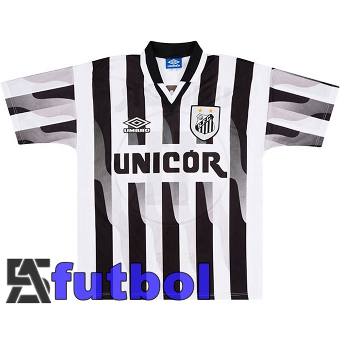 Camiseta Santos FC Retro Segunda Negro Blanco 1998
