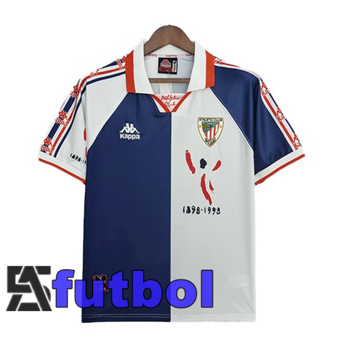 Camiseta Athletic Bilbao Retro Segunda Azul Blanco 1997-1998